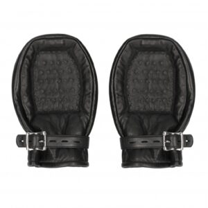 Bondage Mittens Padded With Metal Teeth - Black