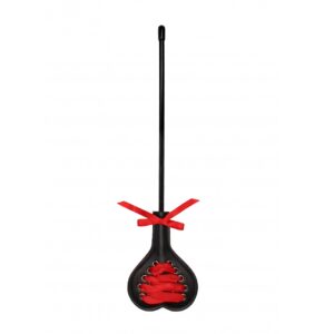 Ouch! Crop Heart Black With Red Lace - Small