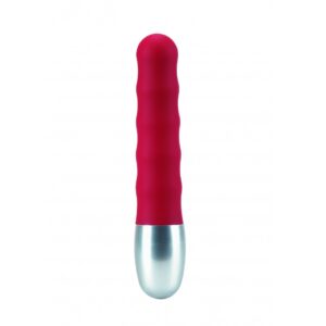 Discretion Ribbed Mini Vibrator - Red