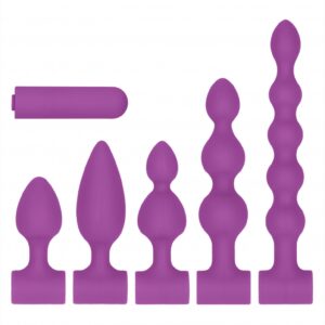 Silicone USB-Rechargeable Anal Set - Purple
