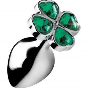 Lucky Clover Gem - Medium Anal Plug - Silver