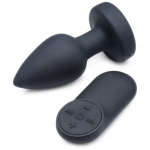 Silicone Vibrating LED Plug - Small - Black