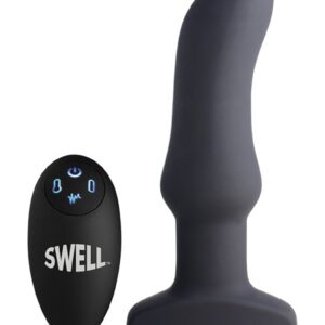 10X Inflatable + Vibrating Curved Silicone Anal Plug