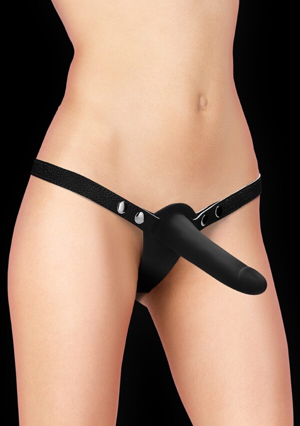 Double Silicone Strap-On - Adjustable - Black