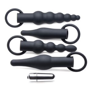 3X premium geringde rimmers anale trainingsset - zwart