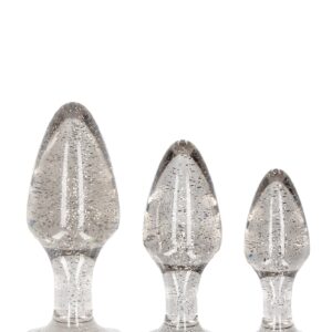 Acrylic Silverchip Butt Plug Set - Silver