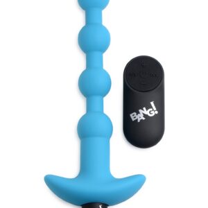 Vibrating Silicone Anal Beads & Remote Control - Blue