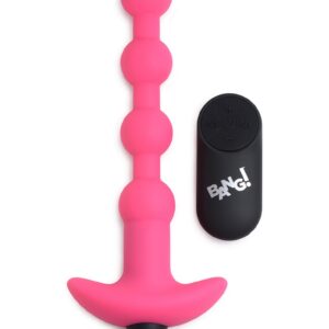 Vibrating Silicone Anal Beads & Remote Control - Pink
