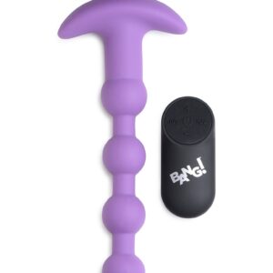 Vibrating Silicone Anal Beads & Remote Control - Purple