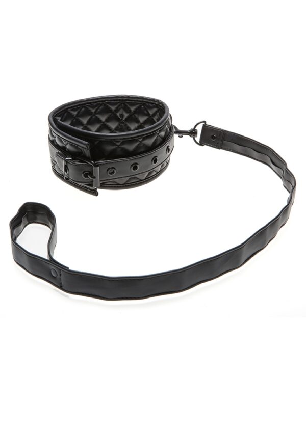 X-Play quilted collar & leash - Black