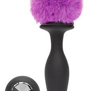 Rechargeable Vibrating Butt Plug Medium - Black/Purple
