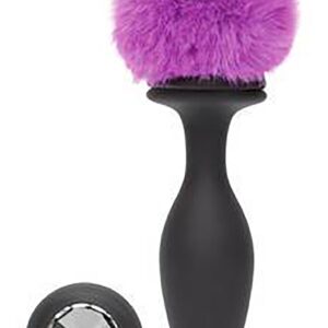 Rechargeable Vibrating Butt Plug Large - Black/Purple