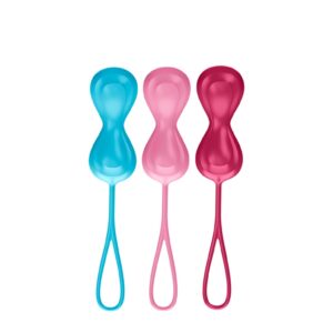 Power Balls Kegel Set of 3 - Turquoise/Red/Pink