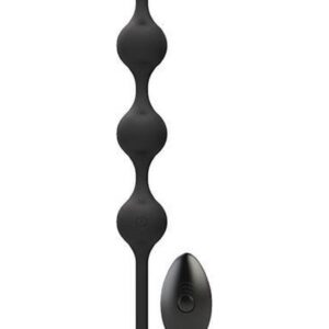 QUATTRO Remote Control Vibrating Pleasure Beads - Black