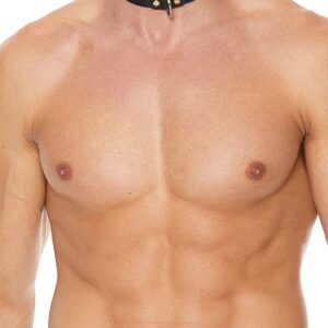 Deluxe Bondage Collar - Premium Leather - Black/Blue