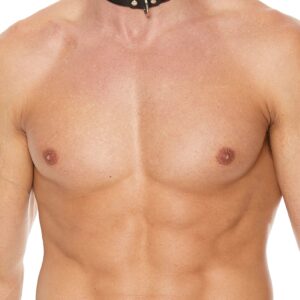 Deluxe Bondage Collar - Premium Leather - Black/Red