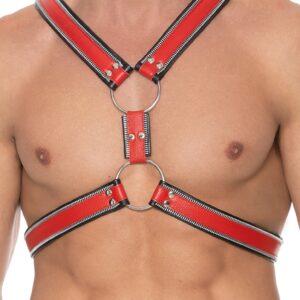 Z Series Scottish Harness - Leather - Black/Red - S/M