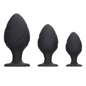 Swirled Butt Plug Set - Black