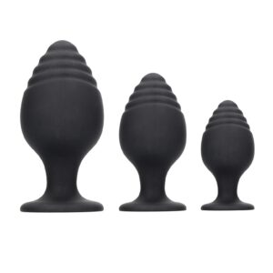 Rippled Butt Plug Set - Black