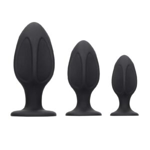 Diamond Shape Butt Plug Set - Black