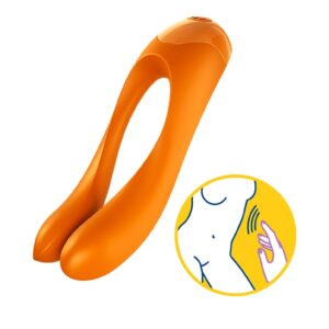 Candy Cane Finger Vibrator - Orange