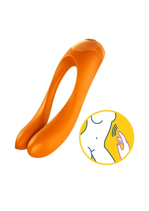 Candy Cane Finger Vibrator - Orange
