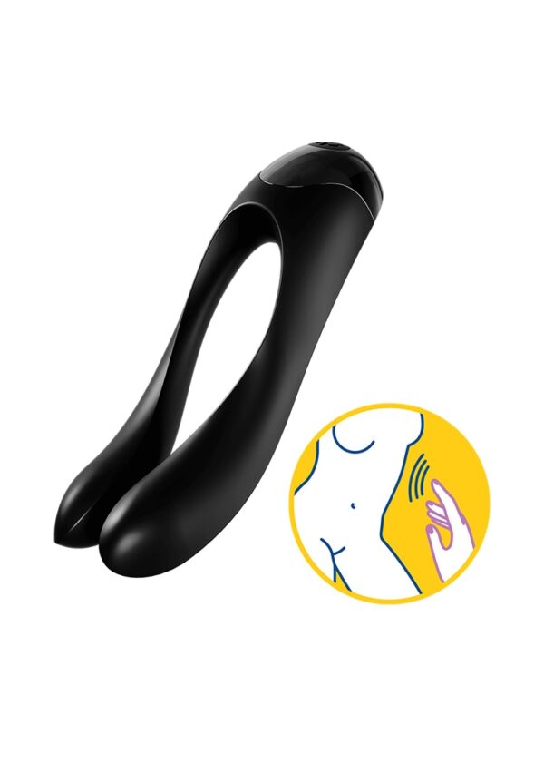 Candy Cane Finger Vibrator - Black