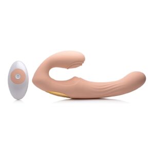 15X Puls. and Vibr. Strapless Strap-on w/ Remote - Blush