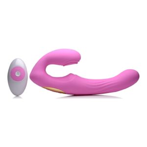 15X Puls. and Vibr. Strapless Strap-on w/ Remote - Pink