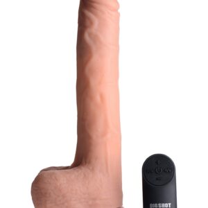 Pompende & Vibrerende Vloeibare Siliconen Dildo met Ballen