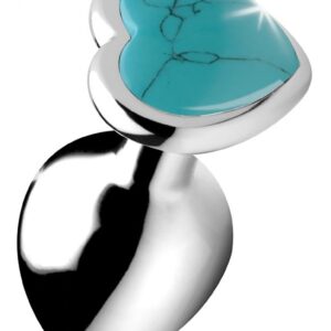 Gemstones Turquoise Heart Medium Anal Plug
