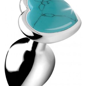 Gemstones Turquoise Heart Small Anal Plug