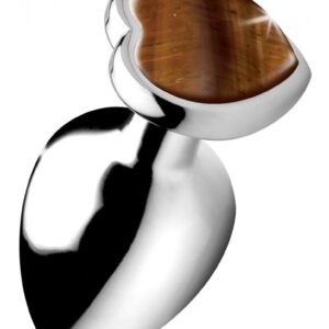 Gemstones Tiger Eye Heart Large Anal Plug