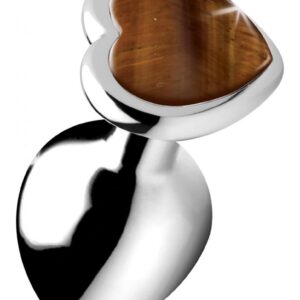 Gemstones Tiger Eye Heart Medium Anal Plug