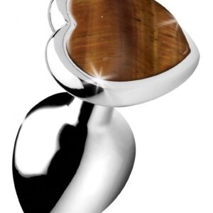 Gemstones Tiger Eye Heart Small Anal Plug