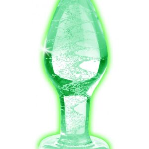Glow-In-The-Dark glazen anaalplug - Groot