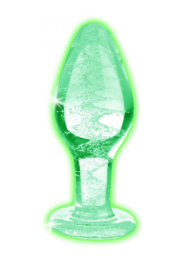 Glow-In-The-Dark glazen anaalplug - Groot