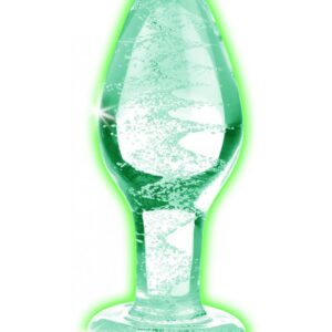 Glow-In-The-Dark glazen anaalplug - Medium