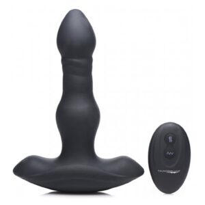 Vibrating and Thrusting Remote Control Silicone Anal Plug