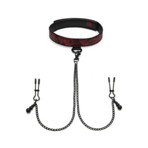 Sweet Anticipation Collar Nipple Clamps - Red