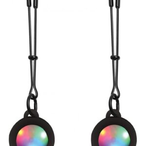 Silicone Light Up Tweezer Nipple Clamps - Pink