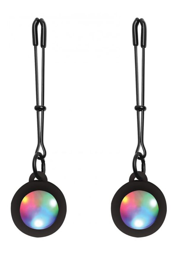 Silicone Light Up Tweezer Nipple Clamps - Pink