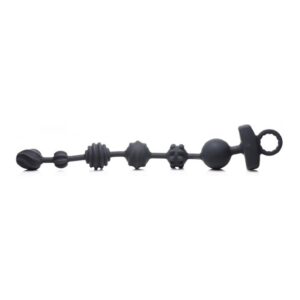 10X Dark Rattler Vibrating Silicone Anal Beads w/ Remote
