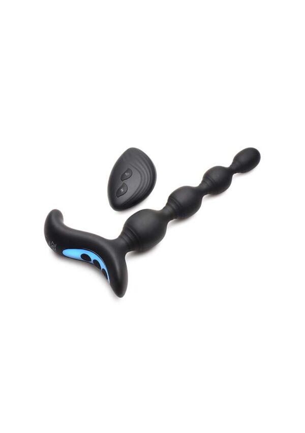 Vibrating & E-Stim Silicone Anal Beads w/ Remote Control