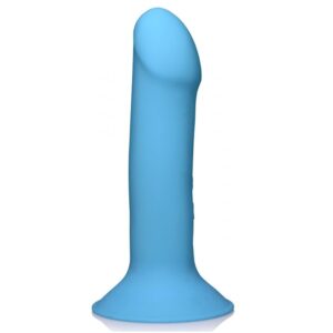 10X Squeezable Vibrating Dildo - Blue
