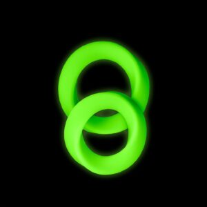 2 pcs Cock Ring Set - Glow in the Dark - Neon Green