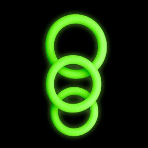 3 pcs Cock Ring Set - Glow in the Dark - Neon Green