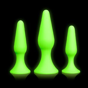 Butt Plug Set - Glow in the Dark - Neon Green/Black