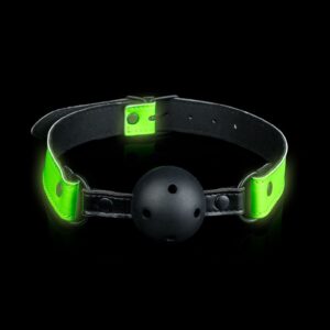 Breathable Ball Gag - Glow in the Dark - Neon Green/Black