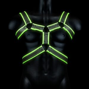 Body Harness - Glow in the Dark - Neon Green/Black - S/M